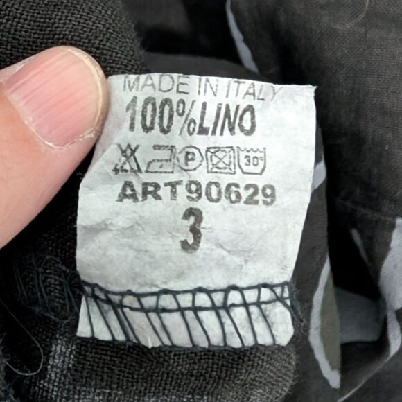 T by Transparente Fish Linen Dress Womens Size XXL Black Italian Lagenlook - Picture 7 of 9